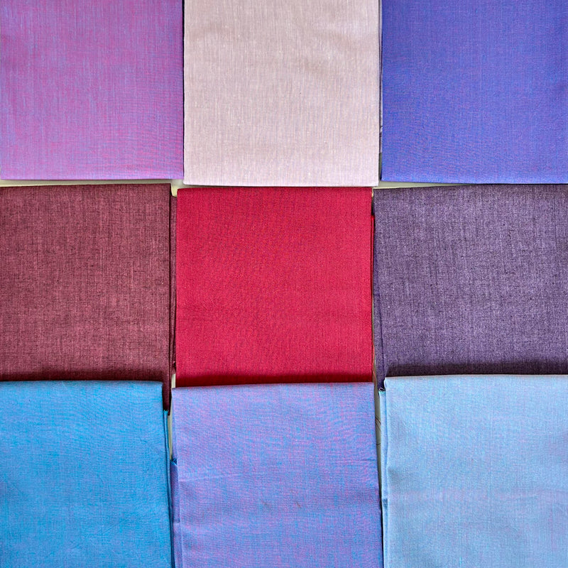 Shot cotton bundle - plum shades